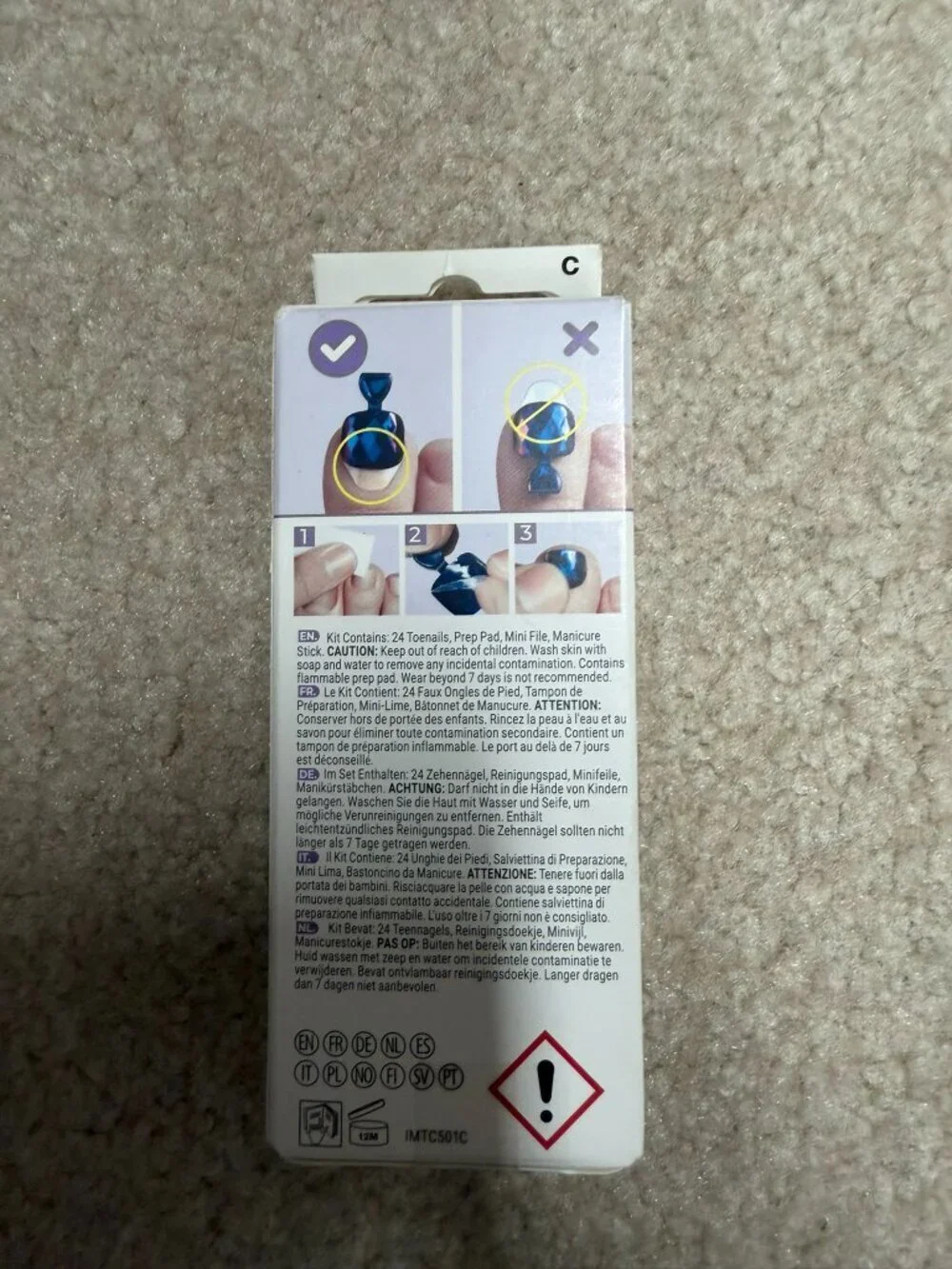 imPRESS Press-On Pedicure Toenails “Stargazing” 24 Count NIB